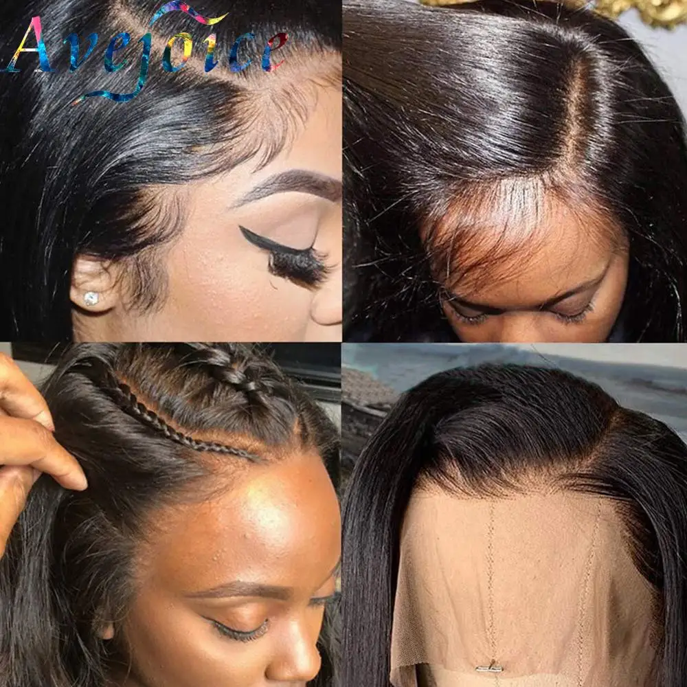 Avejoice боковая часть короткий парик из человеческих волос спереди для женщин 100%