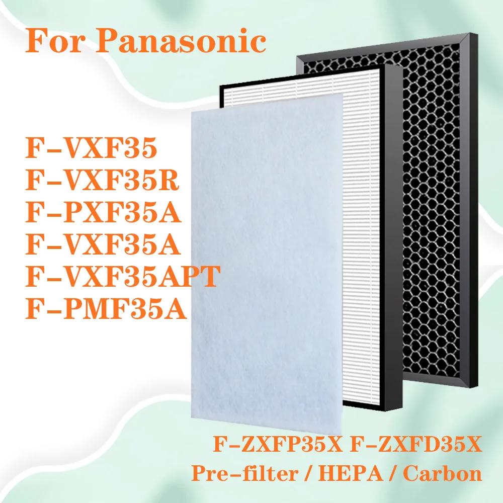 REPUESTO HEPA y filtro de carbón activo, F-ZXFP35X, F-ZXFD35X, purificador de aire para Panasonic, F-PXF35X, F-PXF35A, F-PXF35M, F-VXF35R, F-PMF35X, F-PMF35A, F-PXF35M, F-VXF35H, F-VXF35A, F-VXF35M