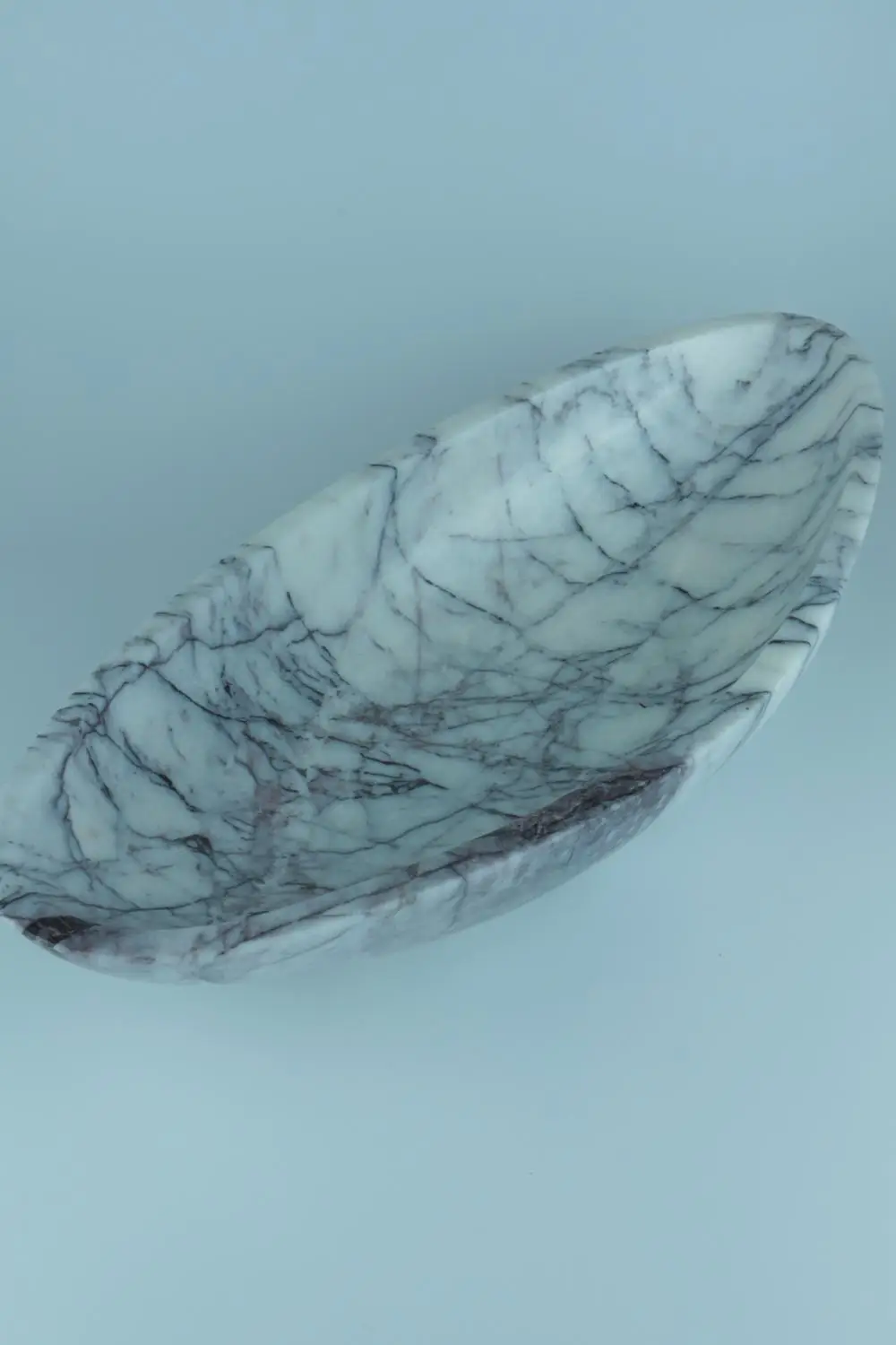 

Nordic Service Plate Real Natural Marble Handcrafted Special Production Salad Bowl Fruit Presentation Modern Unusual Healthy