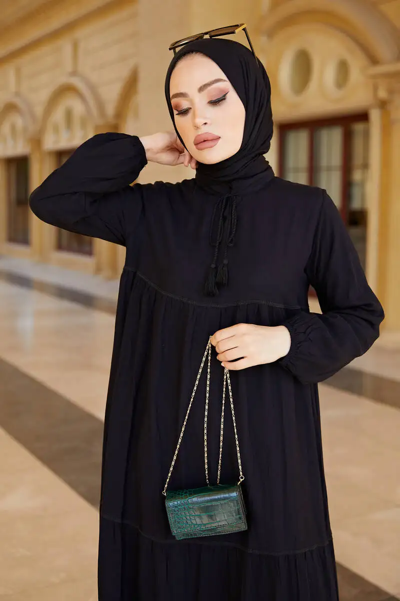 Женское черное платье, Турция, мусульманская мода, мусульманская одежда, Дубай, 2021