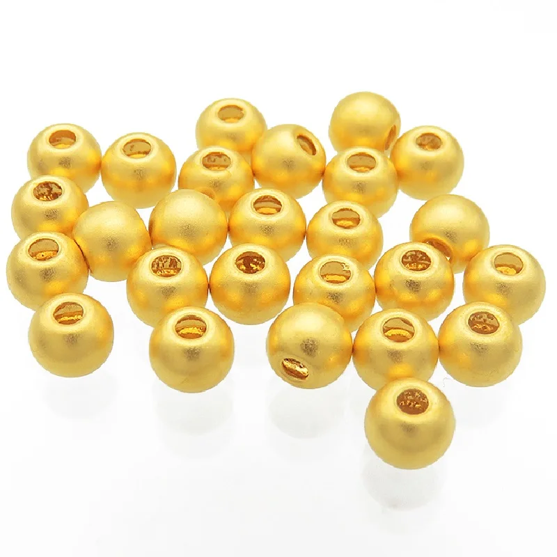 

1pcs Pure 24K Yellow Gold Beads 999 Gold Beads 3D Hard Gold Round Loose Beads
