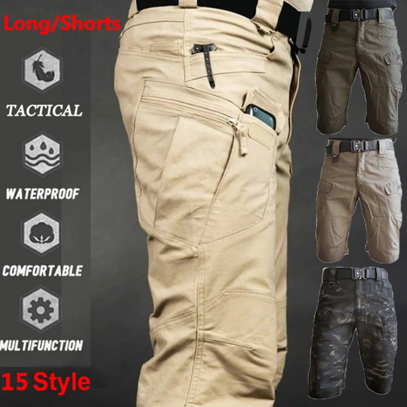 

Tactical Pants Men Casual Military Long Pants Army Multi Pocket Cargo Pants Waterproof Outdoor Hiking Shorts Camouflage Pants