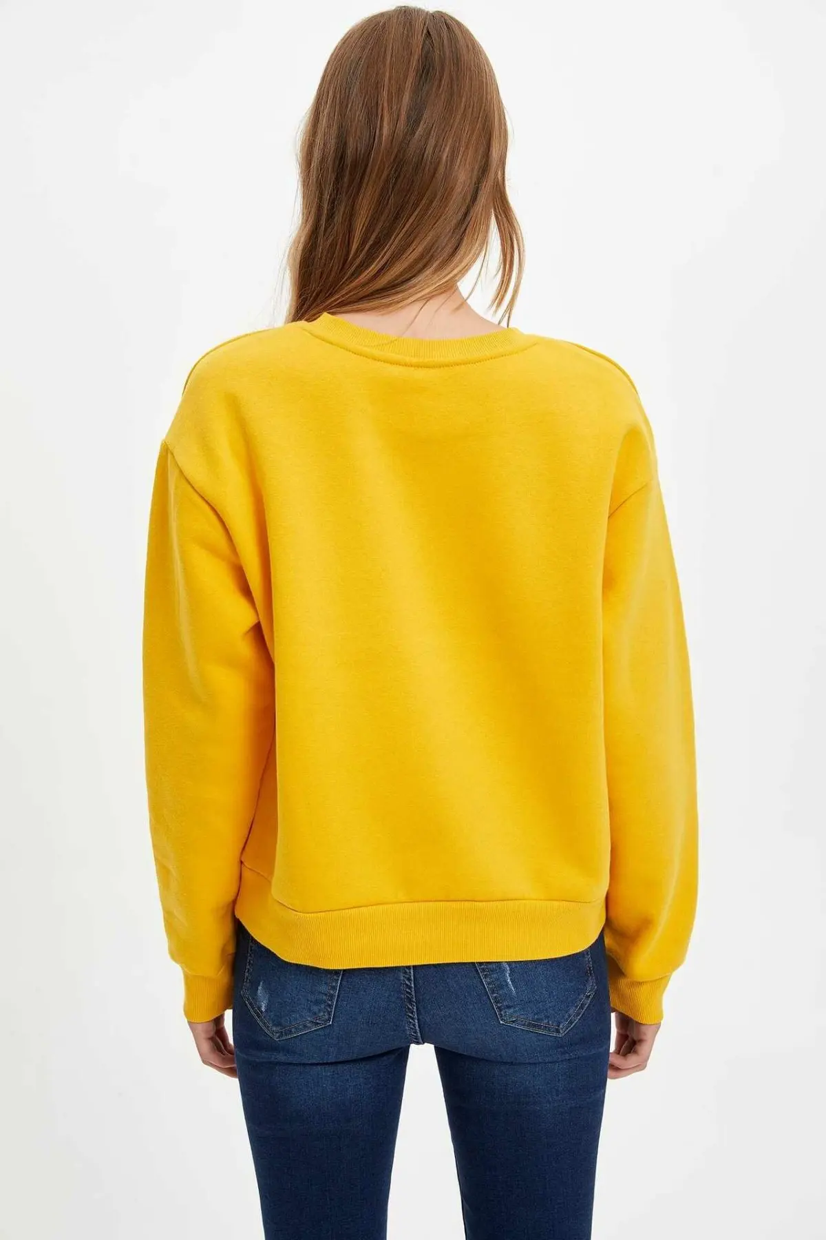 DeFacto пуловер Женский однотонный короткий осенний Повседневный свитер Свободная