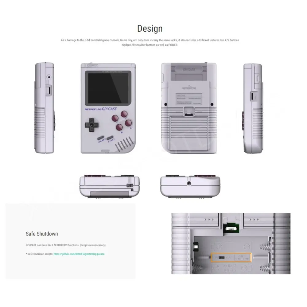 Оригинальная портативная игровая консоль Raspberry Pi Zero W Retroflag GPi 32