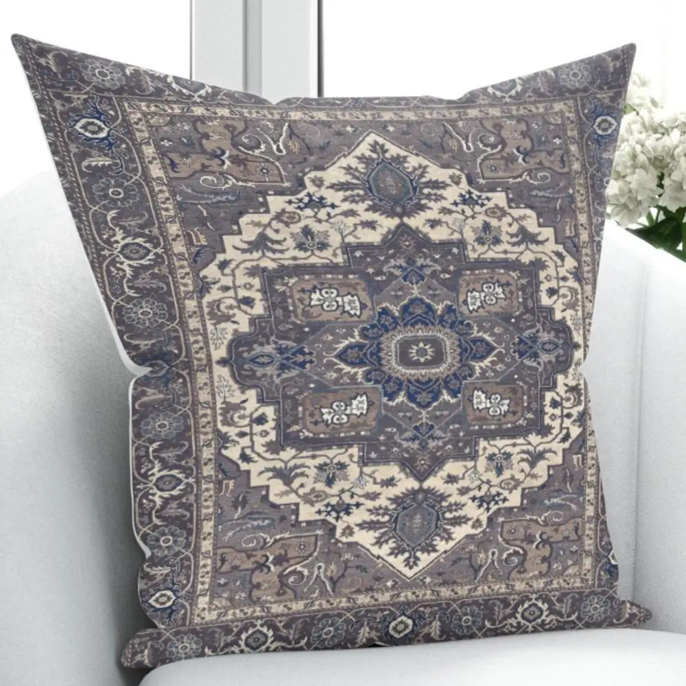 

Else Vintage Turkish Ottoman Authentic Gray Blue 3D Print Throw Pillow Case Cushion Cover Square Hidden Zipper 45x45cm