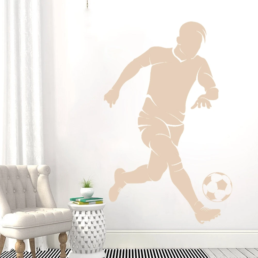 Спортивный игрок Soccerball наклейка на стену стикер для мальчиков горячая