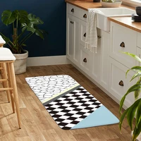 geometric print floor mat door entrance non slip bathroom absorbent carpet kitchen balcony toilet household polyester pet pad