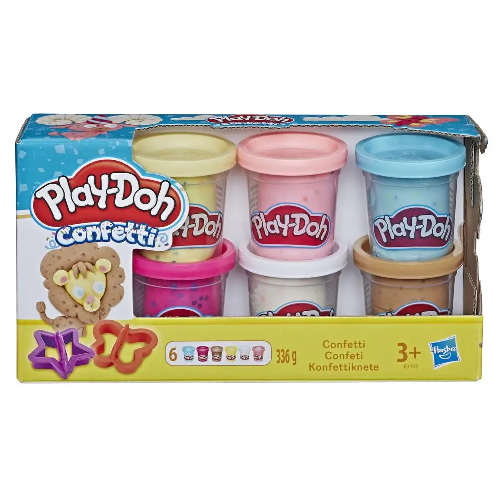 Slime PLAY-DOH B3423 Play-Doh 6 cans of confetti Set for modeling Plasticine Play dough game | Modeling Clay/Slime