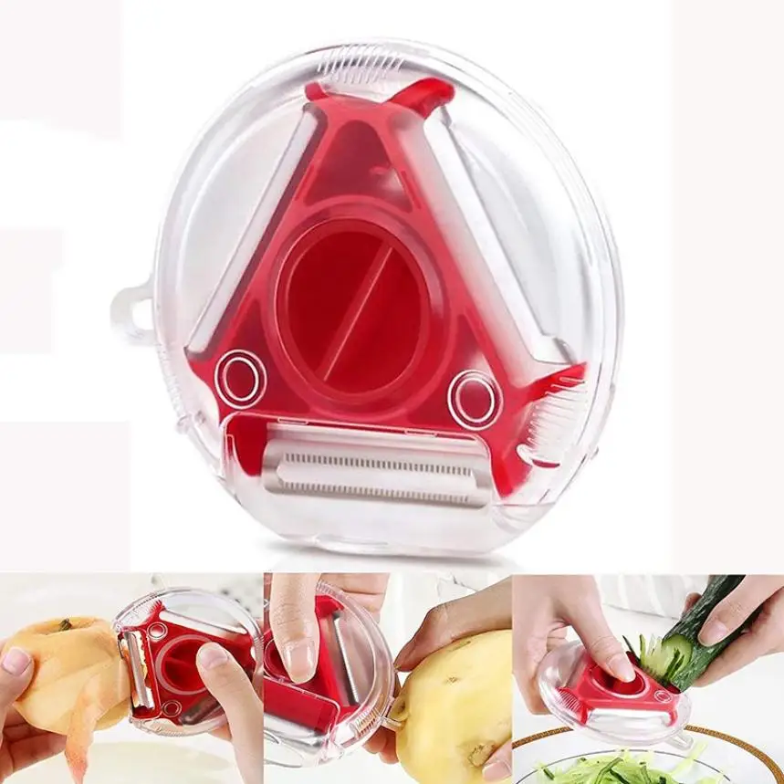 

3 in 1 Magic Trio Peeler Set Slicer Stainless Steel Peeler Shredder Julienne Cutter Multi Peel Blade Zesters Grater Kitchen Tool