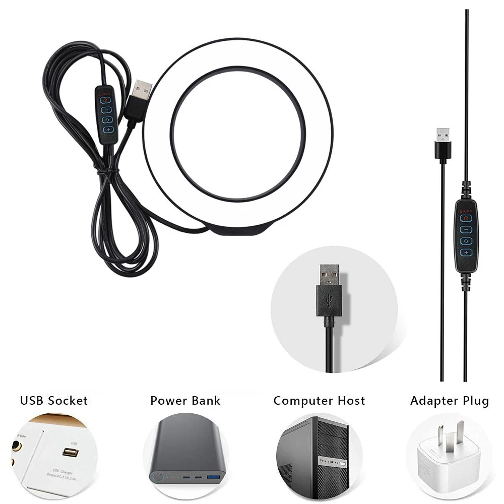 Кольцевой светодиодный светильник профессиональный Трипод с регулируемой