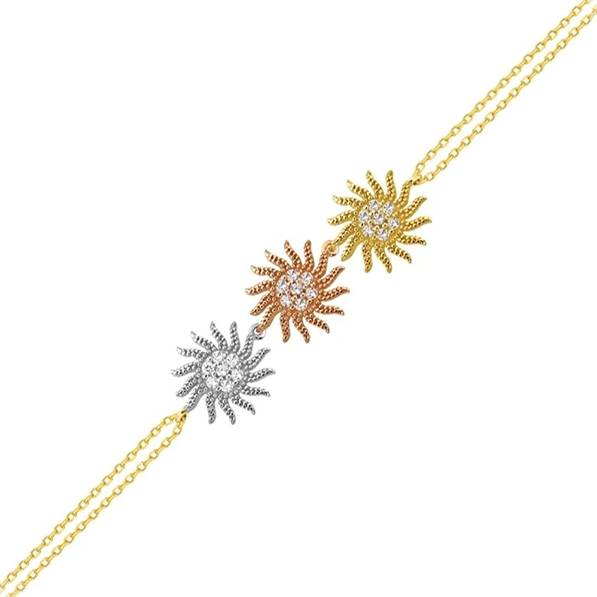 

Rose - Silver - Gold Sun Bracelet for Women - Gift for Her - Birthday Gift - Valentine's Day Gift