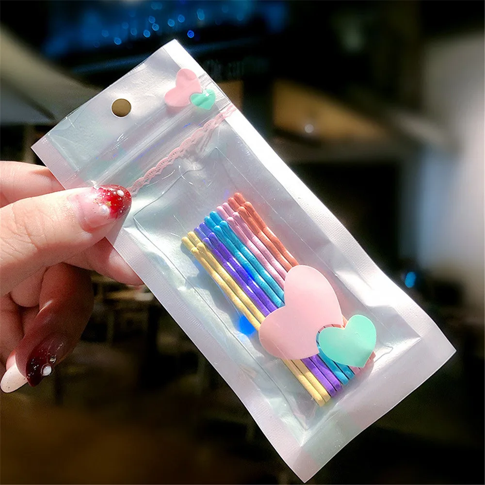 

10pcs Candy Color Waved Barrettes Korea Fashion Women Girls Colorful Bangs Clips Hair Side Clips Hairpins Sweet Hair Accessories
