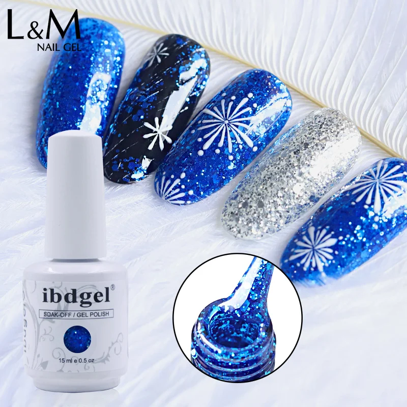 24 шт./лот ibdgel Алмазный блестящий клей серии UV LED Гель лак для ногтей отмачиваемый