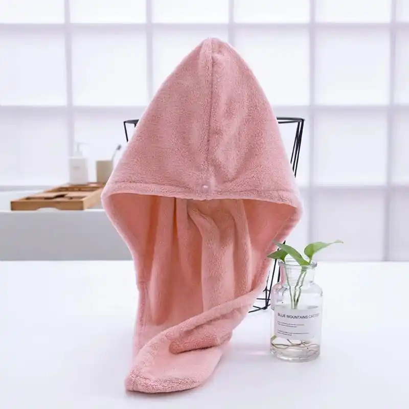 

Hair Drying Towel Hat Girl's Quick-dry Hair Towel Cap Hat Bath Hat Solid Towel Cap Super Absorption Turban Hair Dry Cap
