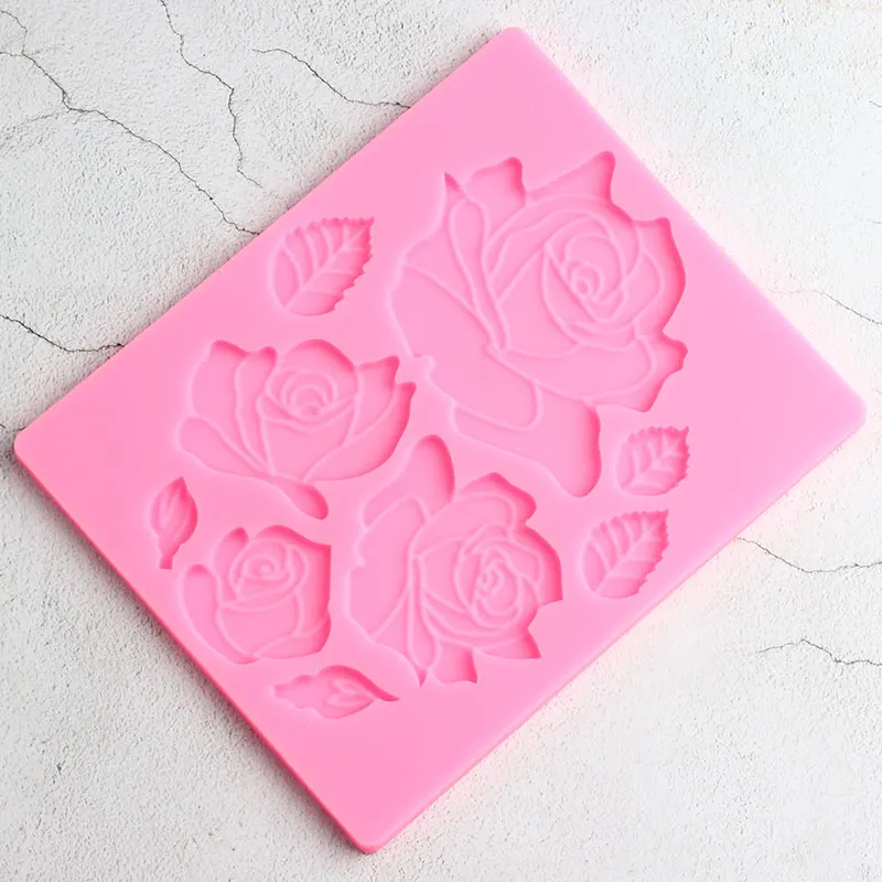 

Rose Flower Cake Border Silicone Molds Wedding Fondant Cake Decorating Tools Candy Clay Chocolate Moulds Kitchen Baking Mould