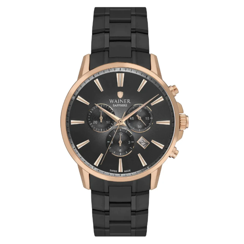 Wainer | Часы наручные мужские швейцарские кварцевые из нержавеющей стали циферблат