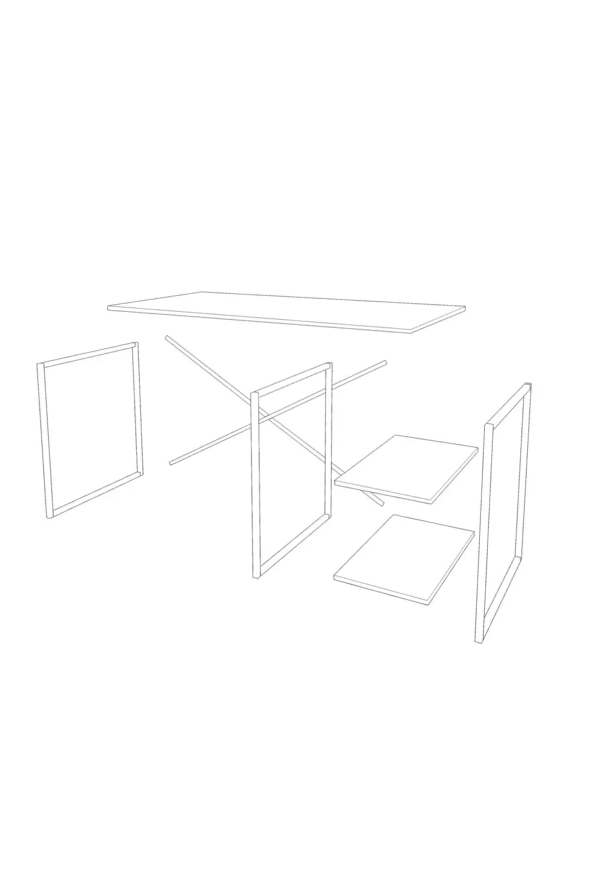 

Cosargroup Computer Desk And 5 Shelf Metal Bookshelf Set Study Desk