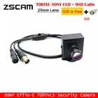 Sony CCD Effio-E чип 700TVL 25 мм6-22 мм варифокальный металлический объектив Мини Проводная камера видеонаблюдения ручной регулируемый объектив Автомобильная обгоняющая камера
