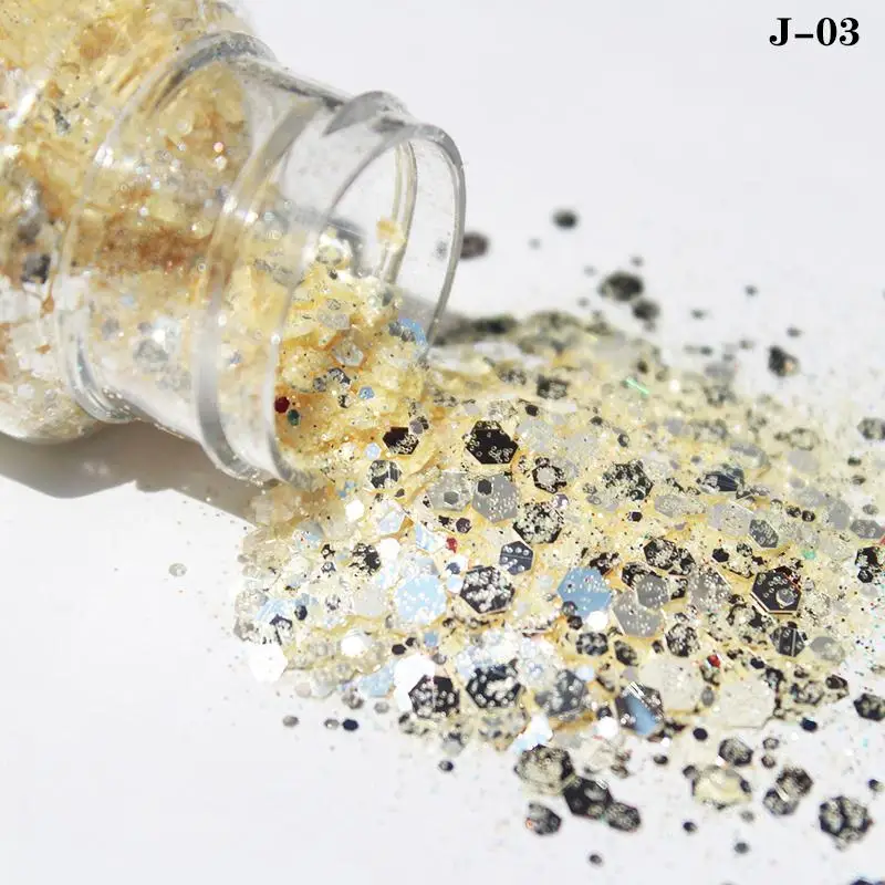 12 цветов 20 мл/коробка массивный блеск для ногтей шестигранная блестка Пудра