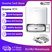 dreame bot w10 self cleaning robot vacuum cleaner electric mop auto dry 4000pa lds navi support alexa mi home smart home