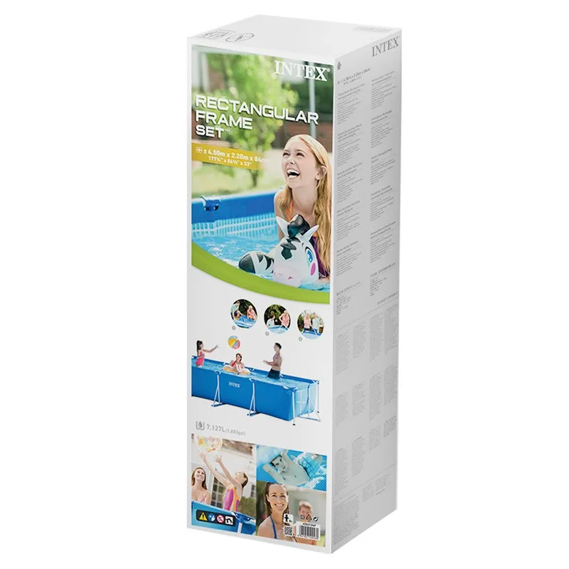 Бассейн каркасный INTEX Rectangular Frame 450x220х84 см | Спорт и развлечения