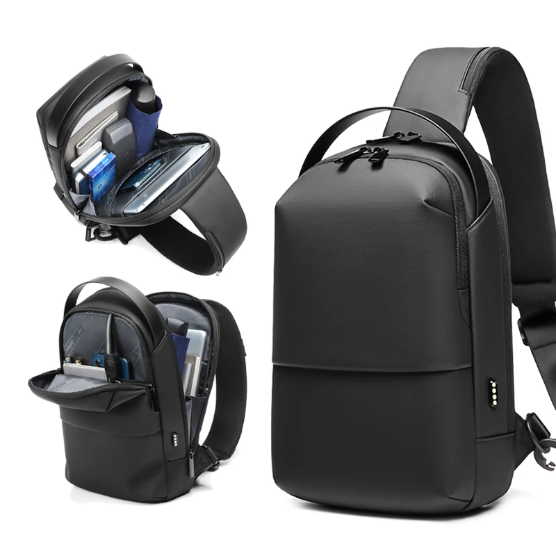 OUTWALK New Anti-Thief Sling Bag Waterproof Men Crossbody Bag Fit 9.7 Inch Ipad Fashion Shoulder Bag