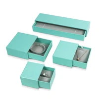 new light blue exquisite jewelry box ring pendant necklace drawer box silver gold storage box