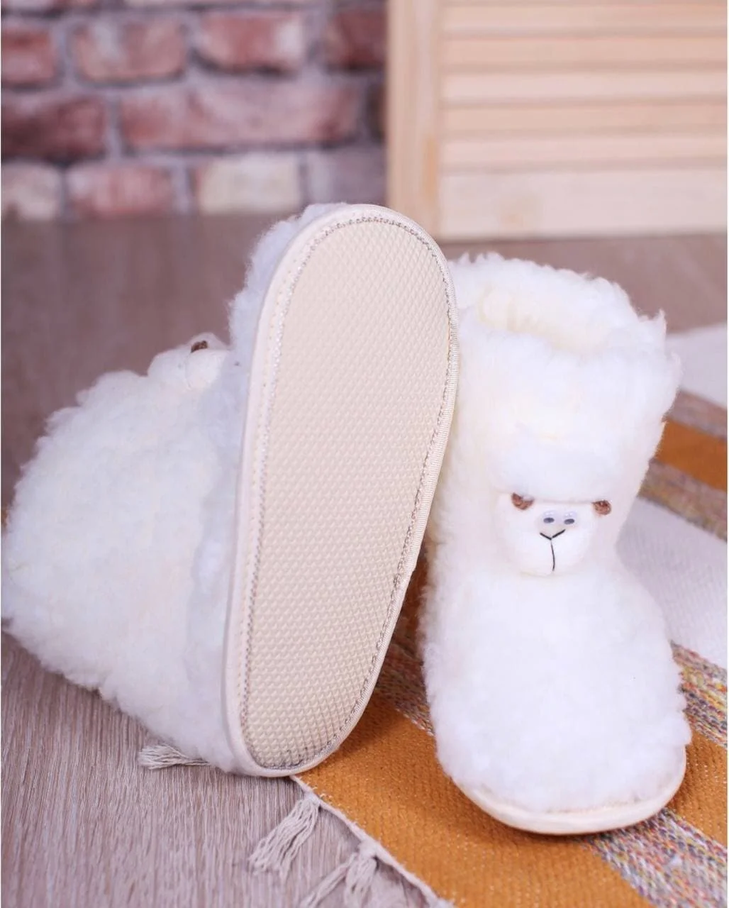 угги детские домашние чуни из овечьей шерсти обувь для детей тапочки |