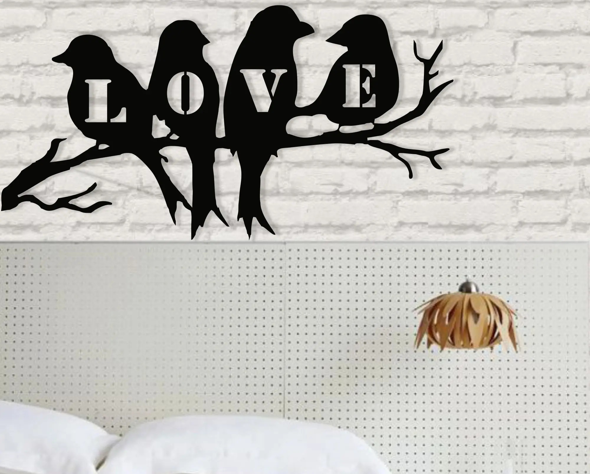 Металлические настенные искусства птицы любовь металлический декор стены