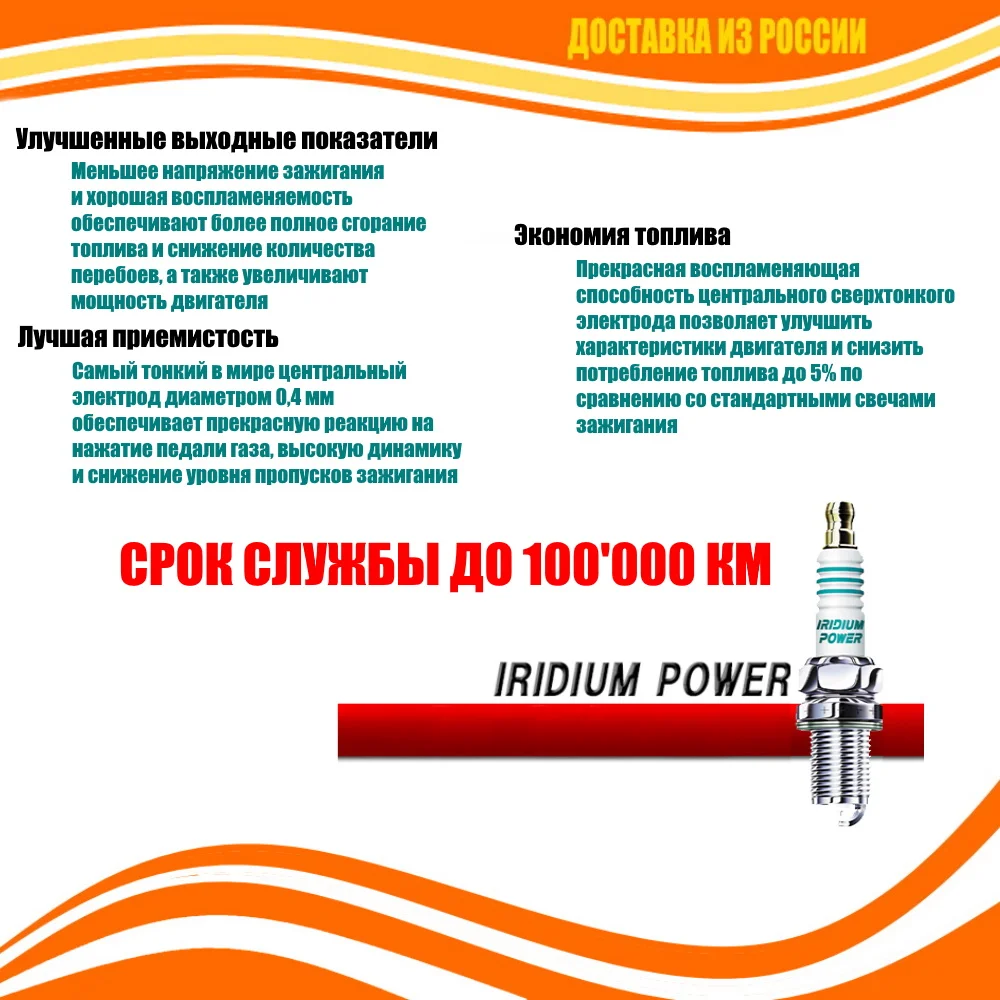 4шт IK16 IK16L IK20L IK20G IKH16 IW24 IW31 IW34 IK20 IW20 Denso IRIDIUM POWER оригинальные свечи зажигания|Свечи