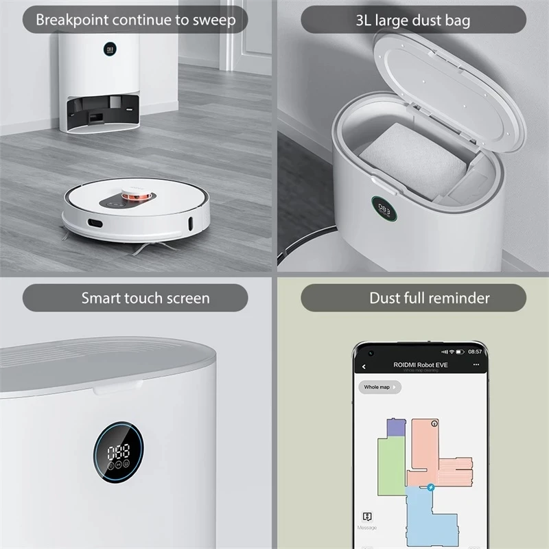 ROIDMI ЕВА плюс робот пылесос подметальная моющий пол для сбора пыли Поддержка Alexa Mi