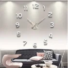 Настенные 3d-часы в виде скорпиона, металлические зеркальные акриловые наклейки минуты, домашний декор, для гостиной, офиса, комнаты, современного дома