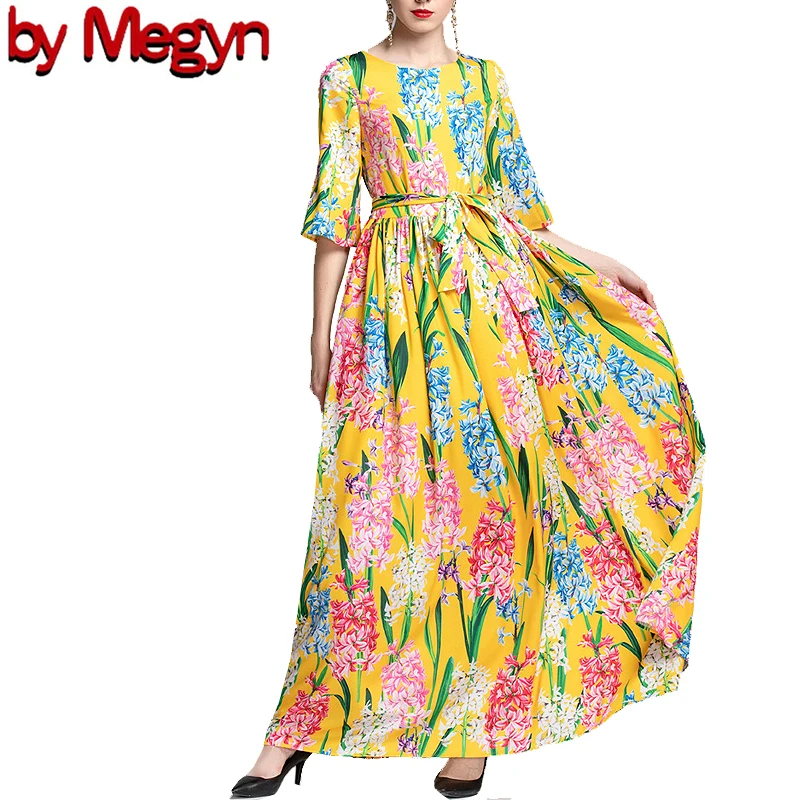 Женское платье макси в винтажном стиле от Megyn роскошное длинное с принтом пол