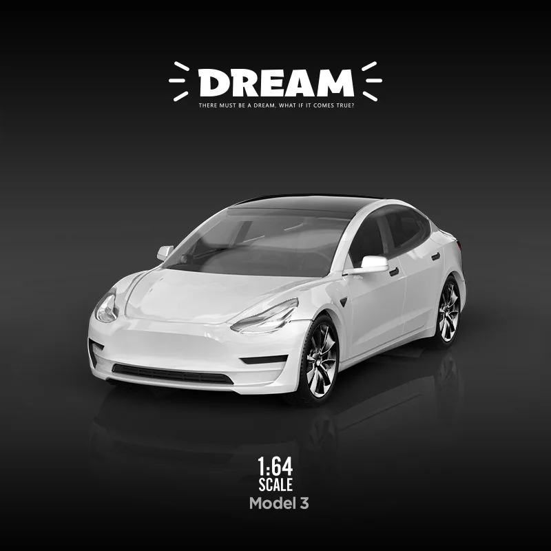 Лидер продаж! Литая машина Tesla Model 3 Новое поступление игрушечные автомобили 1/64 из