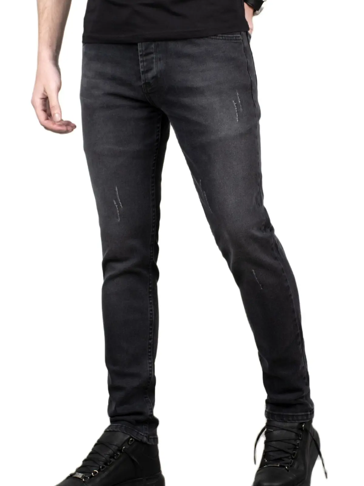 

DeepSEA Male Jeans Pants Slim Fit Cotton Denim Lycra High Quality Mid Waist Tight Bell-Bottomed Casual Business 2011907