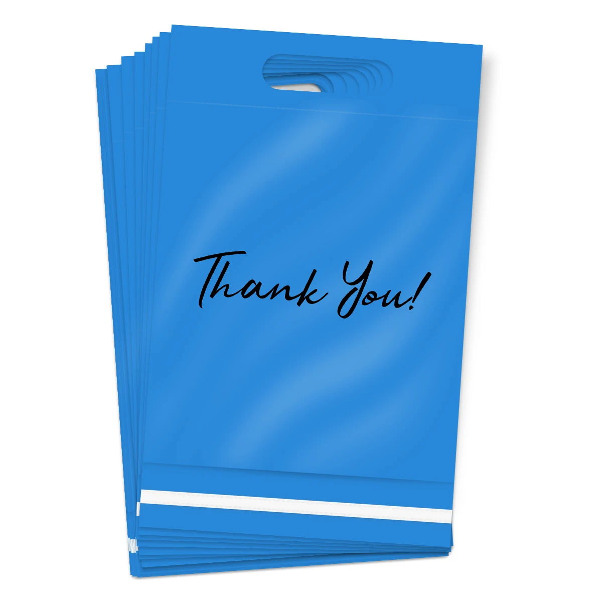 250 шт. голубые пластиковые пакеты для почтовых отправлений с принтом Thank You
