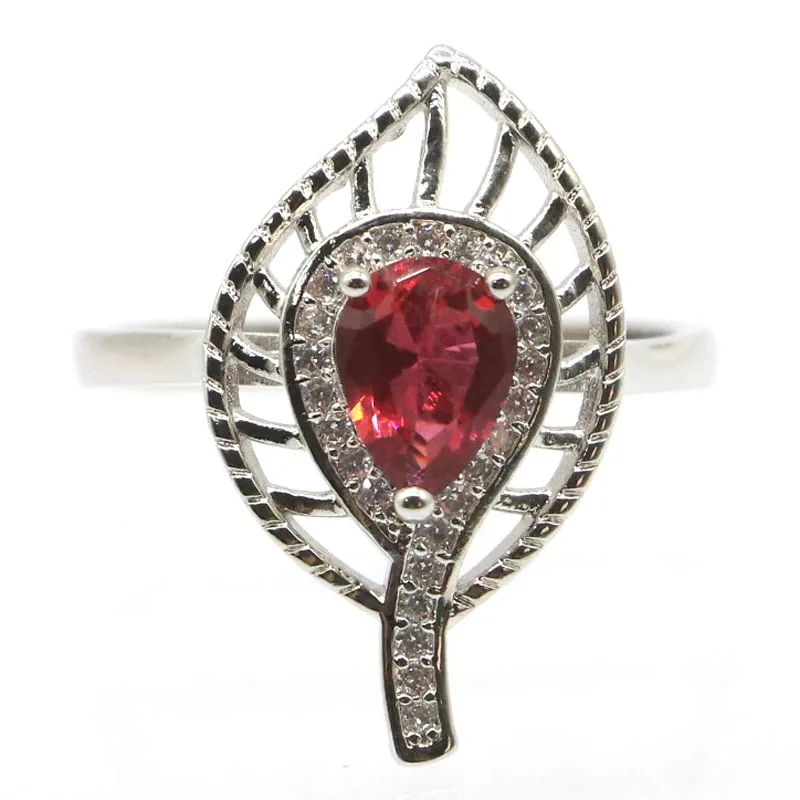 24x14 мм нежный четкий вырез создан розовый малиновый родолит кубического циркония