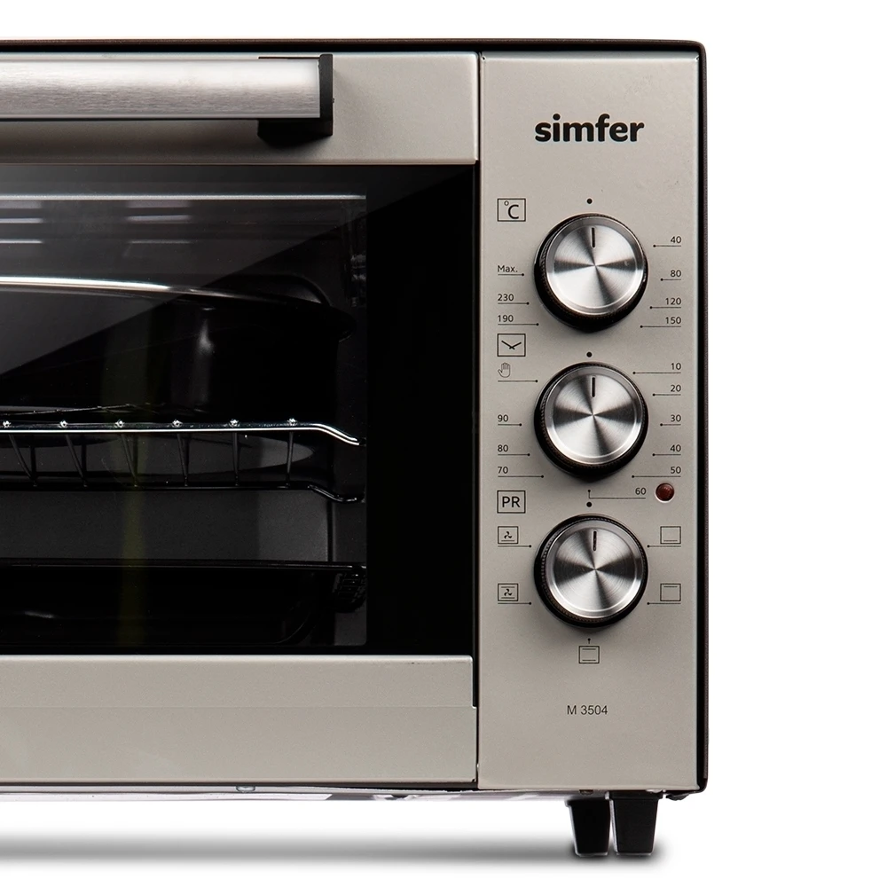Мини-печь духовка Simfer M3504 Топ комплектация 5 режимов работы конвекция 2 противня
