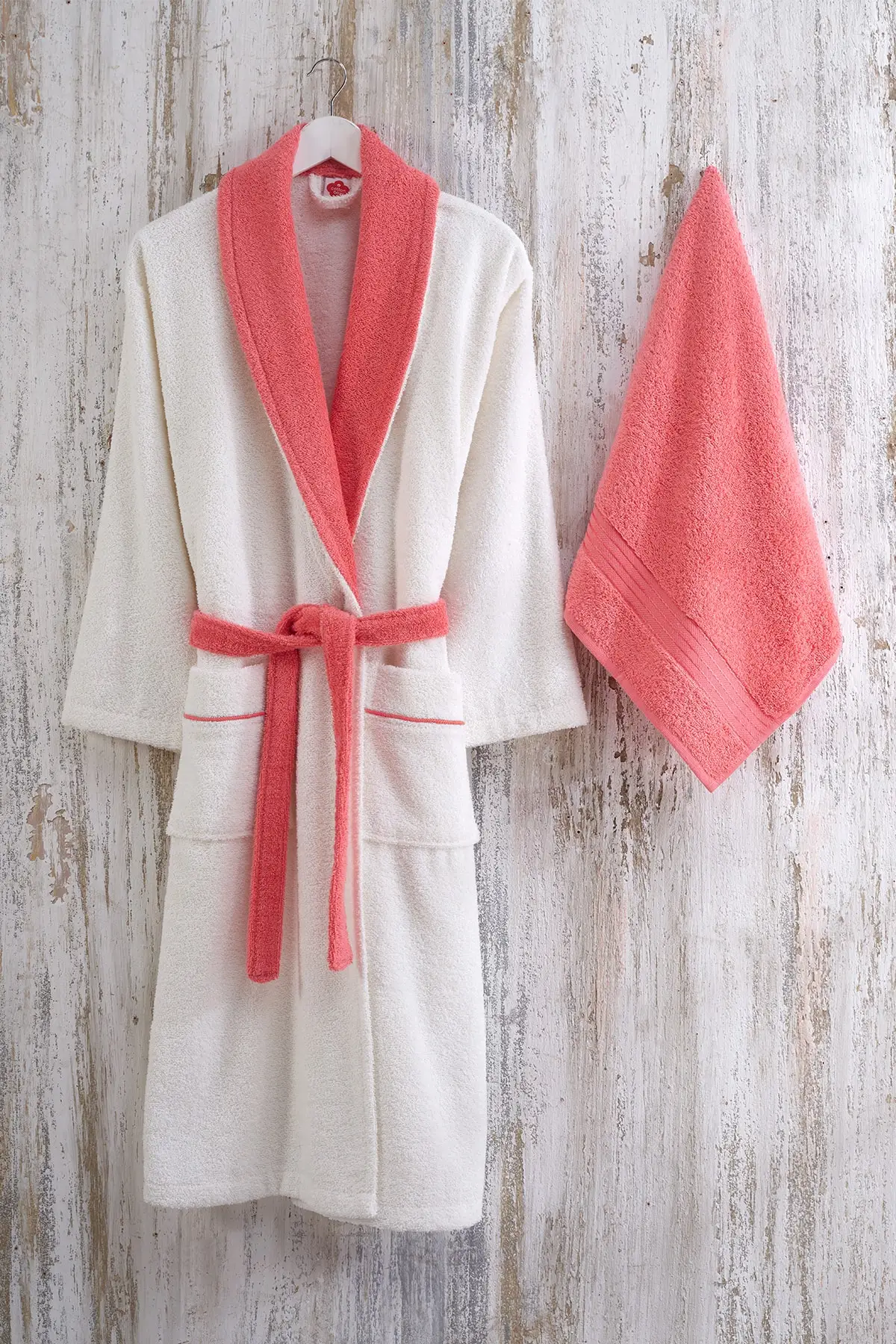 

100% Cotton Bathrobe and Towel Set Long Thick Terry For Women For Bath Soft Relax Dressing Gown Bridesmaid Robes Absorbent Waffl