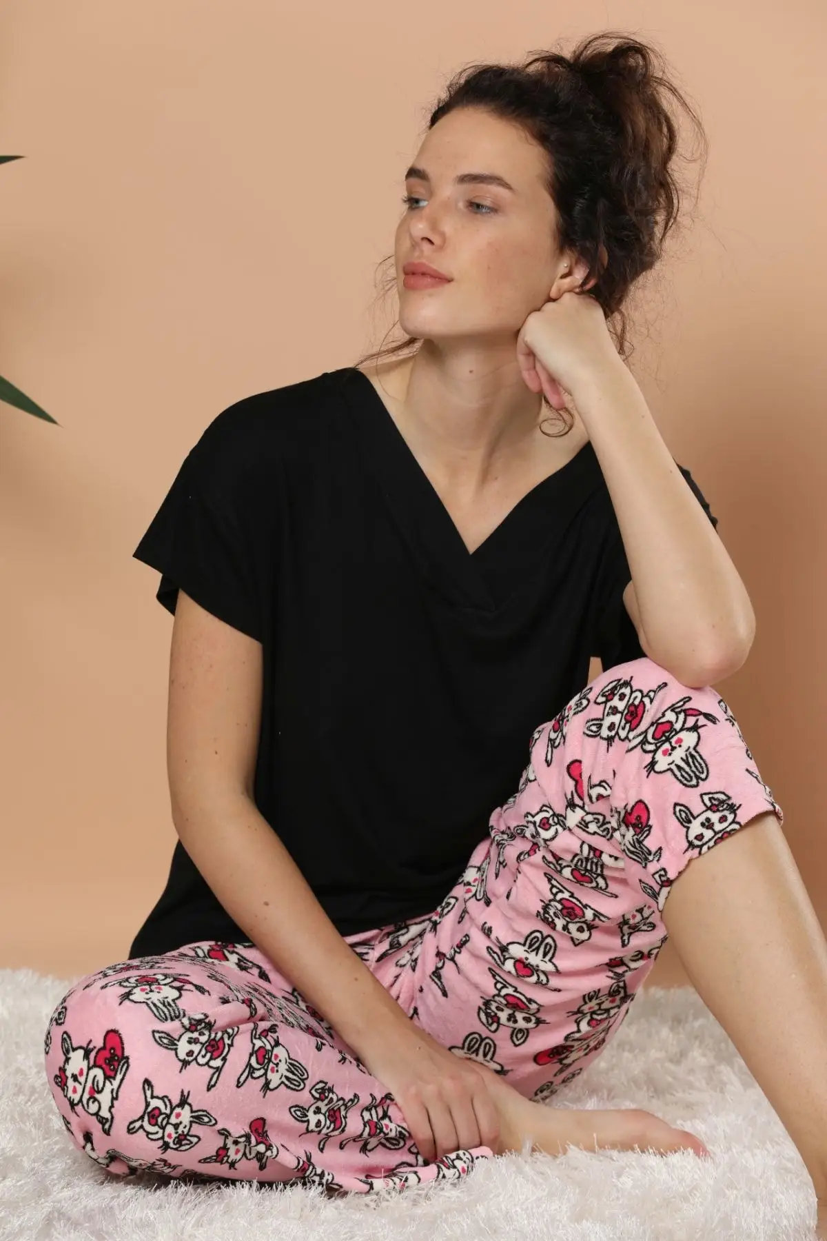 Черный жемчуг женские бархатные Пижамные брюки | Женская одежда