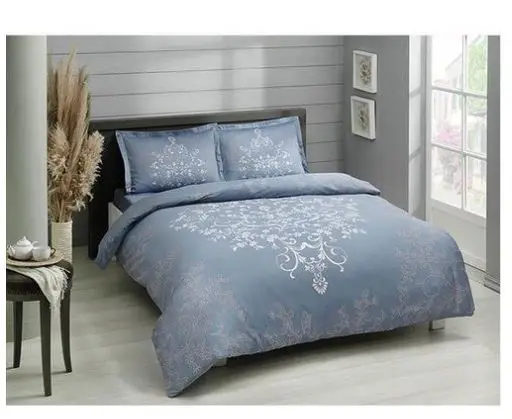 

Tac Cotton satin double linens set-Anissa blue 200x220 cm | duvet cover set | quality duvet cover set