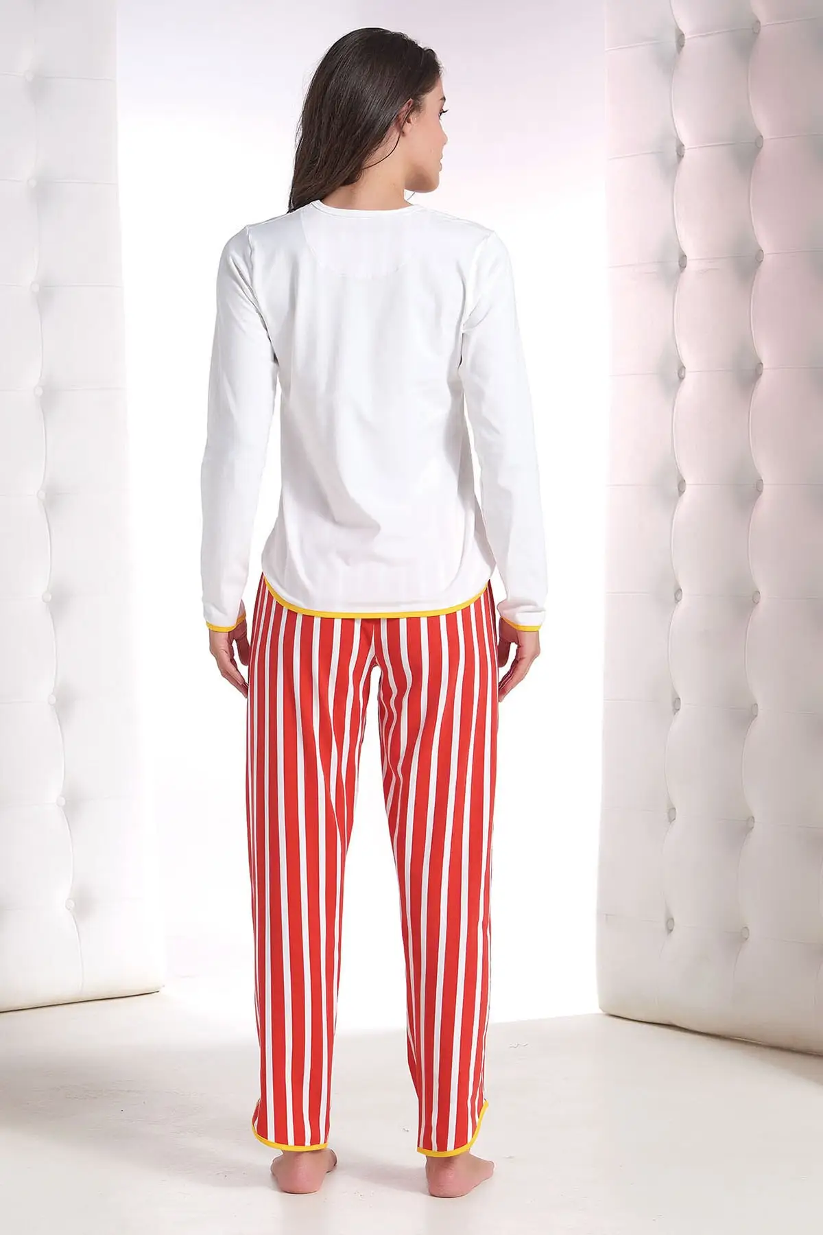 NEW SEASON ZEY Women's Ecru Printed Pajamas Set