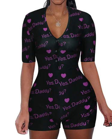 Сексуальный женский комбинезон с коротким рукавом глубоким V-образным вырезом