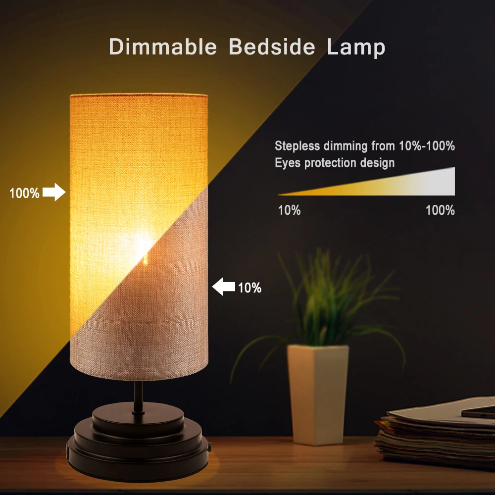 Настольная лампа с сенсорным управлением USB Минималистичная прикроватная