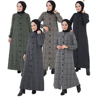 women abaya plus size muslim fashion long maxi robe winter hijab cotton islam clothing dubai turkey kaftan caftan dres 2021 2022