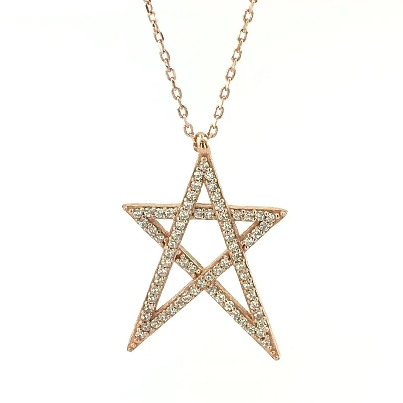 

Trend Star Star Rosegold Silver Necklace