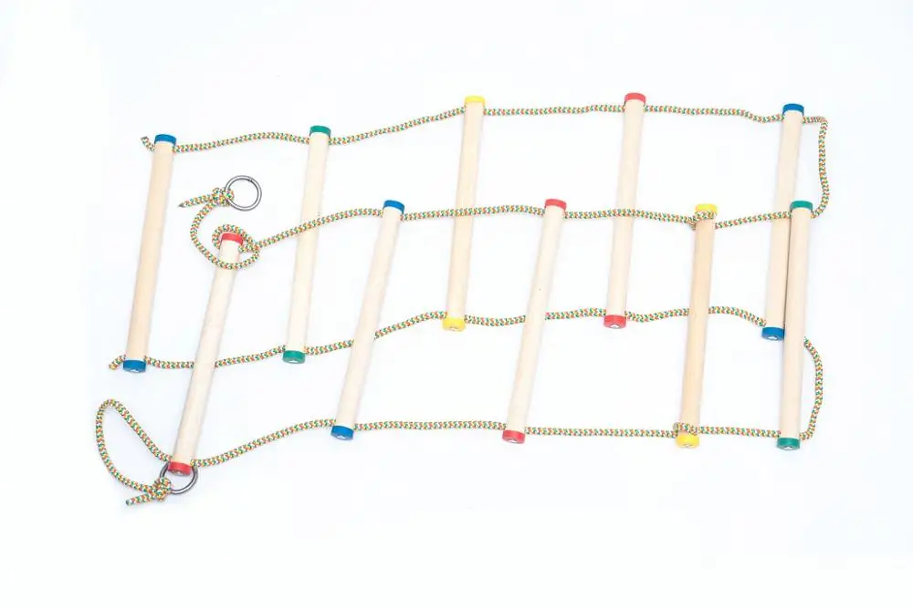 Лесенка детская подвесная с железными кольцами деревянные перекладины