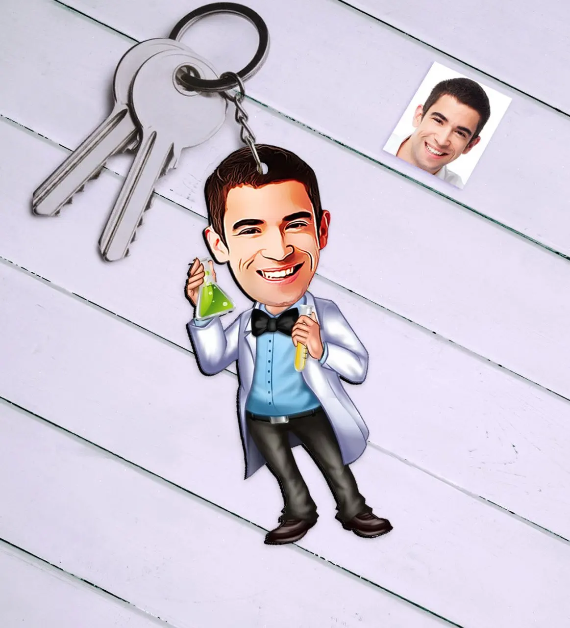 

Персональный мистер химический учитель мультфильм Keychain-3