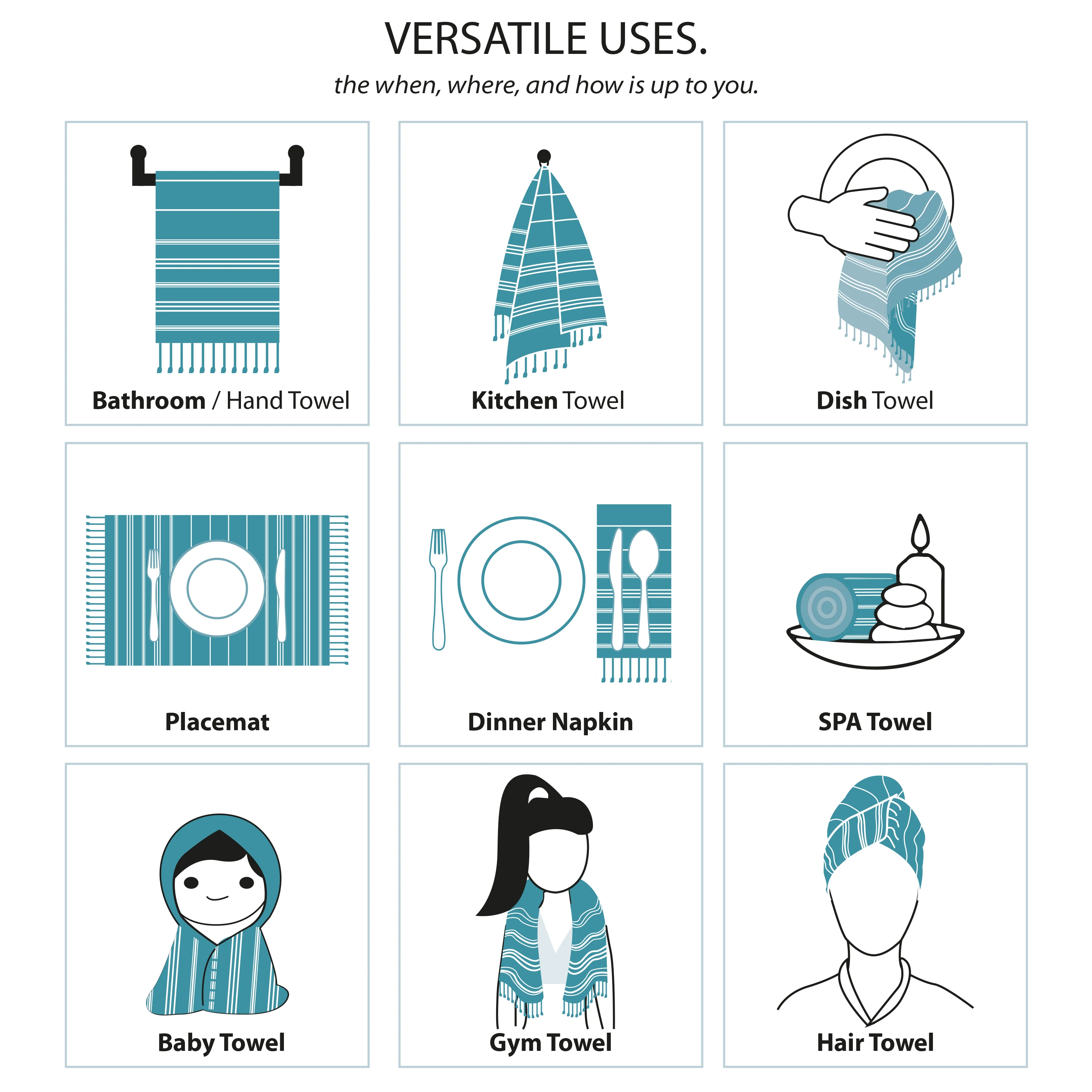 Полотенце CACALA в полоску с бахромой для рук и лица