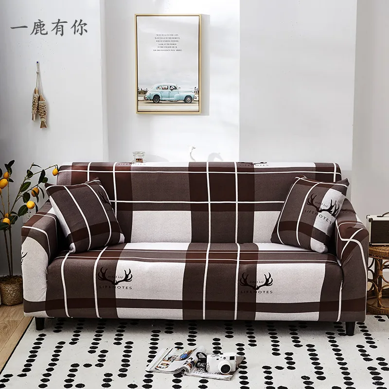 Нескользящий секционный чехол Эластичный для дивана полноразмерный L-образный